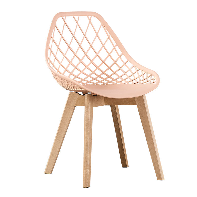 Eames Armless Dining Chairs Side Dining Chairs with Wood Legs (Set of 4) Clearhalo ' kitchen&dining_furn' 'Dining Chairs' 'Dining Tables & Seating' 'dining_chair' 'Furniture' 'furniture_dining_chair' 'Kitchen & Dining Furniture' 'kitchen' 4039345