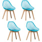 Eames Armless Dining Chairs Side Dining Chairs with Wood Legs (Set of 4) Blue Clearhalo ' kitchen&dining_furn' 'Dining Chairs' 'Dining Tables & Seating' 'dining_chair' 'Furniture' 'furniture_dining_chair' 'Kitchen & Dining Furniture' 'kitchen' 4039347