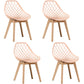 Eames Armless Dining Chairs Side Dining Chairs with Wood Legs (Set of 4) Pink Clearhalo ' kitchen&dining_furn' 'Dining Chairs' 'Dining Tables & Seating' 'dining_chair' 'Furniture' 'furniture_dining_chair' 'Kitchen & Dining Furniture' 'kitchen' 4039349