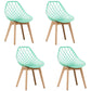 Eames Armless Dining Chairs Side Dining Chairs with Wood Legs (Set of 4) Lake Green Clearhalo ' kitchen&dining_furn' 'Dining Chairs' 'Dining Tables & Seating' 'dining_chair' 'Furniture' 'furniture_dining_chair' 'Kitchen & Dining Furniture' 'kitchen' 4039355