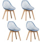 Eames Armless Dining Chairs Side Dining Chairs with Wood Legs (Set of 4) Gray Blue Clearhalo ' kitchen&dining_furn' 'Dining Chairs' 'Dining Tables & Seating' 'dining_chair' 'Furniture' 'furniture_dining_chair' 'Kitchen & Dining Furniture' 'kitchen' 4039356