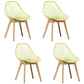Eames Armless Dining Chairs Side Dining Chairs with Wood Legs (Set of 4) Light Green Clearhalo ' kitchen&dining_furn' 'Dining Chairs' 'Dining Tables & Seating' 'dining_chair' 'Furniture' 'furniture_dining_chair' 'Kitchen & Dining Furniture' 'kitchen' 4039357