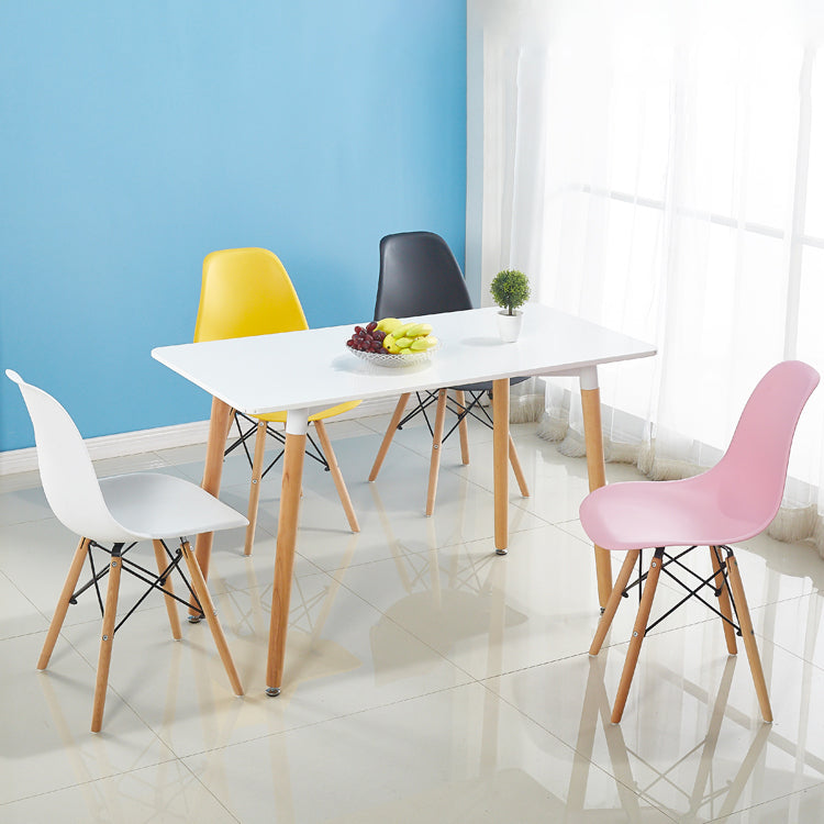 Armless Dining Chairs Eames Side Dining Chairs with Wood Legs (Set of 4) Clearhalo ' kitchen&dining_furn' 'Dining Chairs' 'Dining Tables & Seating' 'dining_chair' 'Furniture' 'furniture_dining_chair' 'Kitchen & Dining Furniture' 'kitchen' 4039363