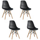 Armless Dining Chairs Eames Side Dining Chairs with Wood Legs (Set of 4) Black Clearhalo ' kitchen&dining_furn' 'Dining Chairs' 'Dining Tables & Seating' 'dining_chair' 'Furniture' 'furniture_dining_chair' 'Kitchen & Dining Furniture' 'kitchen' 4039366