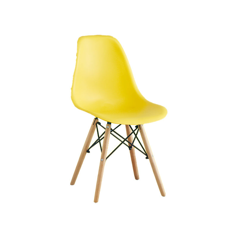 Armless Dining Chairs Eames Side Dining Chairs with Wood Legs (Set of 4) Clearhalo ' kitchen&dining_furn' 'Dining Chairs' 'Dining Tables & Seating' 'dining_chair' 'Furniture' 'furniture_dining_chair' 'Kitchen & Dining Furniture' 'kitchen' 4039367