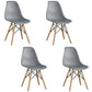 Armless Dining Chairs Eames Side Dining Chairs with Wood Legs (Set of 4) Grey Clearhalo ' kitchen&dining_furn' 'Dining Chairs' 'Dining Tables & Seating' 'dining_chair' 'Furniture' 'furniture_dining_chair' 'Kitchen & Dining Furniture' 'kitchen' 4039368