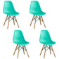 Armless Dining Chairs Eames Side Dining Chairs with Wood Legs (Set of 4) Lake Blue Clearhalo ' kitchen&dining_furn' 'Dining Chairs' 'Dining Tables & Seating' 'dining_chair' 'Furniture' 'furniture_dining_chair' 'Kitchen & Dining Furniture' 'kitchen' 4039369