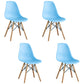 Armless Dining Chairs Eames Side Dining Chairs with Wood Legs (Set of 4) Blue Clearhalo ' kitchen&dining_furn' 'Dining Chairs' 'Dining Tables & Seating' 'dining_chair' 'Furniture' 'furniture_dining_chair' 'Kitchen & Dining Furniture' 'kitchen' 4039373