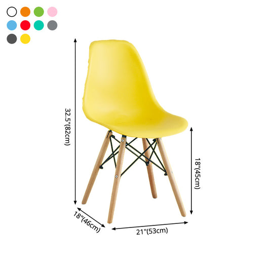 Armless Dining Chairs Eames Side Dining Chairs with Wood Legs (Set of 4) Clearhalo ' kitchen&dining_furn' 'Dining Chairs' 'Dining Tables & Seating' 'dining_chair' 'Furniture' 'furniture_dining_chair' 'Kitchen & Dining Furniture' 'kitchen' 4039379