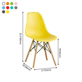 Armless Dining Chairs Eames Side Dining Chairs with Wood Legs (Set of 4) Clearhalo ' kitchen&dining_furn' 'Dining Chairs' 'Dining Tables & Seating' 'dining_chair' 'Furniture' 'furniture_dining_chair' 'Kitchen & Dining Furniture' 'kitchen' 4039379