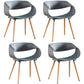 Scandinavian Armless Dining Chairs Side Dining Chairs with Wood Legs (Set of 4) Dark Gray Clearhalo ' kitchen&dining_furn' 'Dining Chairs' 'Dining Tables & Seating' 'dining_chair' 'furn' 'furn_dining_chair' 'Furniture' 'furniture_dining_chair' 'Kitchen & Dining Furniture' 'kitchen' 4039383
