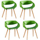 Scandinavian Armless Dining Chairs Side Dining Chairs with Wood Legs (Set of 4) Green Clearhalo ' kitchen&dining_furn' 'Dining Chairs' 'Dining Tables & Seating' 'dining_chair' 'furn' 'furn_dining_chair' 'Furniture' 'furniture_dining_chair' 'Kitchen & Dining Furniture' 'kitchen' 4039386