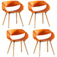 Scandinavian Armless Dining Chairs Side Dining Chairs with Wood Legs (Set of 4) Orange Clearhalo ' kitchen&dining_furn' 'Dining Chairs' 'Dining Tables & Seating' 'dining_chair' 'furn' 'furn_dining_chair' 'Furniture' 'furniture_dining_chair' 'Kitchen & Dining Furniture' 'kitchen' 4039389