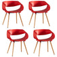 Scandinavian Armless Dining Chairs Side Dining Chairs with Wood Legs (Set of 4) Red Clearhalo ' kitchen&dining_furn' 'Dining Chairs' 'Dining Tables & Seating' 'dining_chair' 'furn' 'furn_dining_chair' 'Furniture' 'furniture_dining_chair' 'Kitchen & Dining Furniture' 'kitchen' 4039390