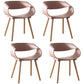 Scandinavian Armless Dining Chairs Side Dining Chairs with Wood Legs (Set of 4) Nude Pink Clearhalo ' kitchen&dining_furn' 'Dining Chairs' 'Dining Tables & Seating' 'dining_chair' 'furn' 'furn_dining_chair' 'Furniture' 'furniture_dining_chair' 'Kitchen & Dining Furniture' 'kitchen' 4039398