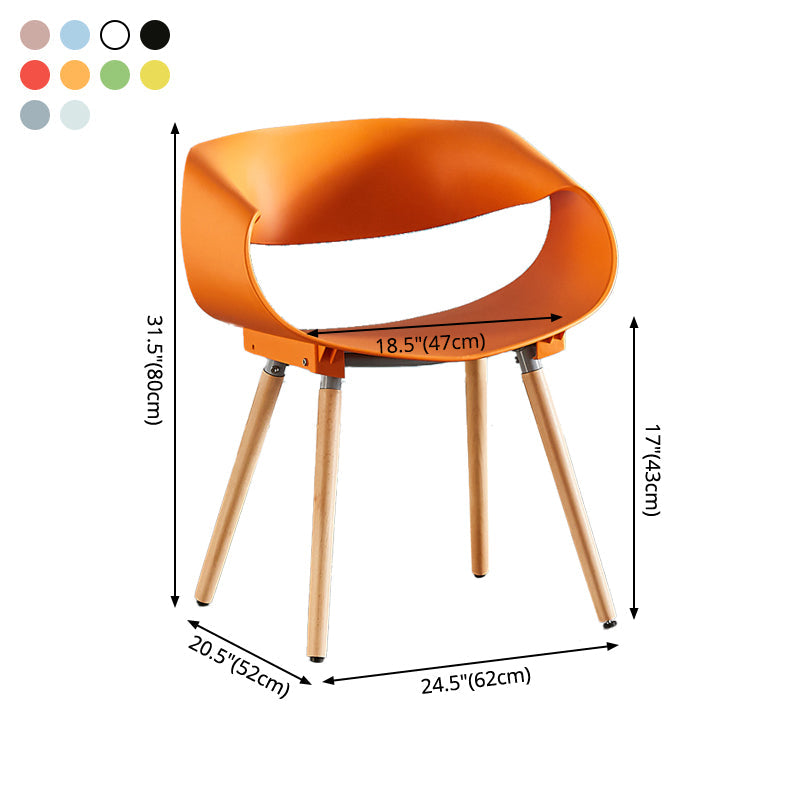 Scandinavian Armless Dining Chairs Side Dining Chairs with Wood Legs (Set of 4) Clearhalo ' kitchen&dining_furn' 'Dining Chairs' 'Dining Tables & Seating' 'dining_chair' 'furn' 'furn_dining_chair' 'Furniture' 'furniture_dining_chair' 'Kitchen & Dining Furniture' 'kitchen' 4039403