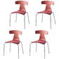 Stackable Dining Armless Chairs Indoor Dining Side Chairs with Metal Legs Dark Red 4 Piece Set Clearhalo ' kitchen&dining_furn' 'Dining Chairs' 'Dining Tables & Seating' 'dining_chair' 'furn' 'furn_dining_chair' 'Furniture' 'furniture_dining_chair' 'Kitchen & Dining Furniture' 'kitchen' 4039427