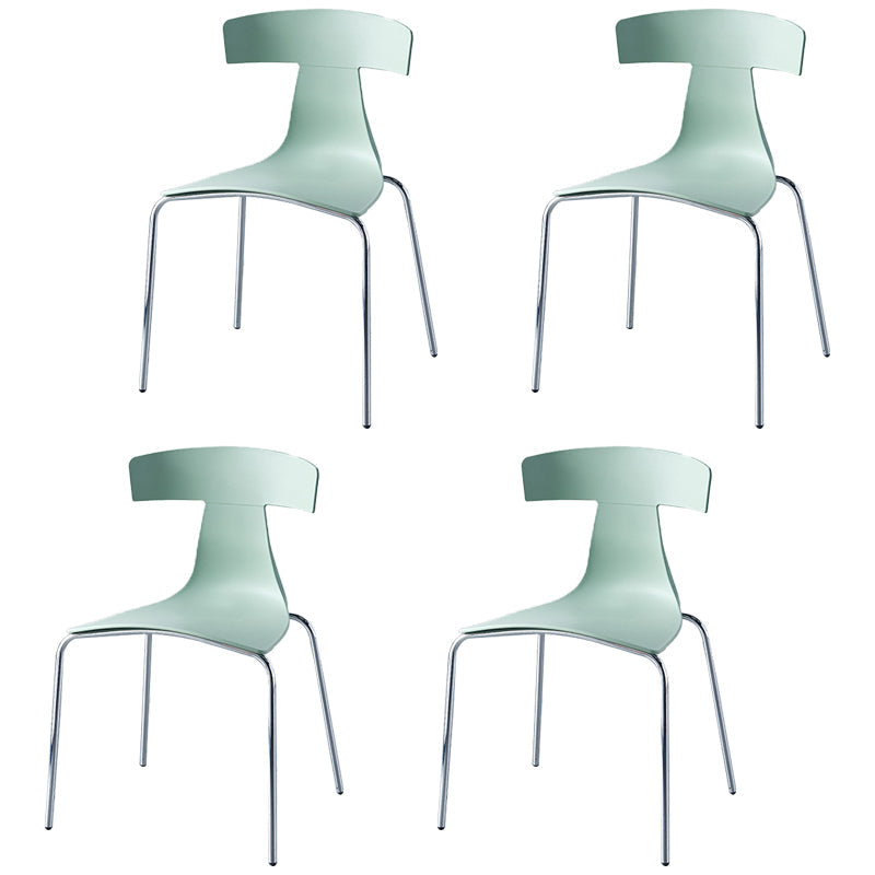Stackable Dining Armless Chairs Indoor Dining Side Chairs with Metal Legs Light Green 4 Piece Set Clearhalo ' kitchen&dining_furn' 'Dining Chairs' 'Dining Tables & Seating' 'dining_chair' 'furn' 'furn_dining_chair' 'Furniture' 'furniture_dining_chair' 'Kitchen & Dining Furniture' 'kitchen' 4039436