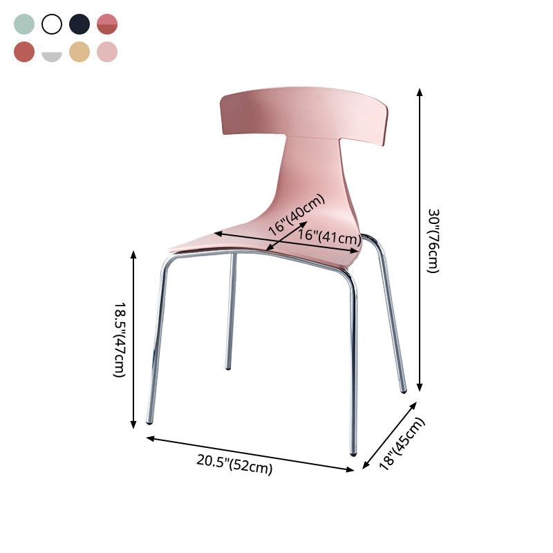 Stackable Dining Armless Chairs Indoor Dining Side Chairs with Metal Legs Clearhalo ' kitchen&dining_furn' 'Dining Chairs' 'Dining Tables & Seating' 'dining_chair' 'furn' 'furn_dining_chair' 'Furniture' 'furniture_dining_chair' 'Kitchen & Dining Furniture' 'kitchen' 4039437