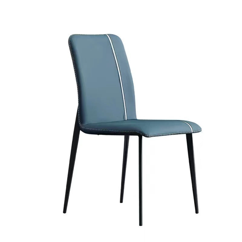 Scandinavian Metal Chairs Set Kitchen Dining Solid Back Side Chair (Set of 4) Clearhalo ' kitchen&dining_furn' 'Dining Chairs' 'Dining Tables & Seating' 'dining_chair' 'furn' 'furn_dining_chair' 'Furniture' 'furniture_dining_chair' 'Kitchen & Dining Furniture' 'kitchen' 4039446