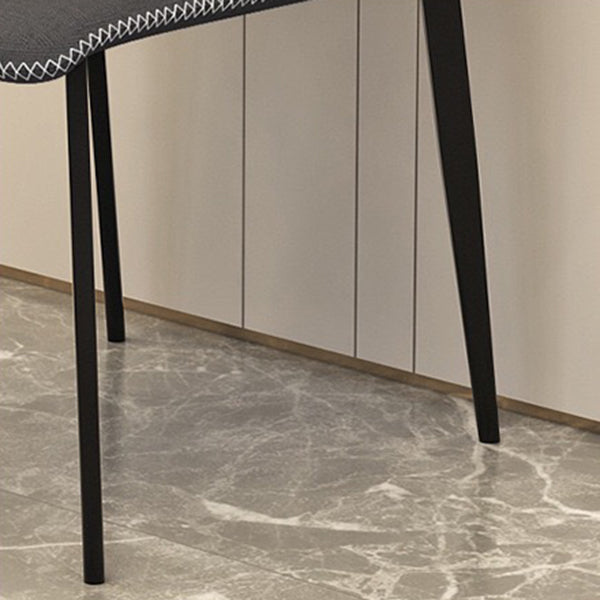 Scandinavian Metal Chairs Set Kitchen Dining Solid Back Side Chair (Set of 4) Clearhalo ' kitchen&dining_furn' 'Dining Chairs' 'Dining Tables & Seating' 'dining_chair' 'furn' 'furn_dining_chair' 'Furniture' 'furniture_dining_chair' 'Kitchen & Dining Furniture' 'kitchen' 4039448