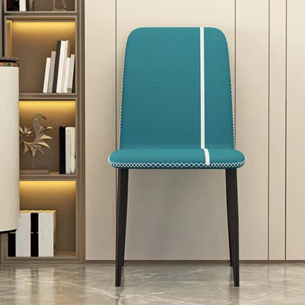 Scandinavian Metal Chairs Set Kitchen Dining Solid Back Side Chair (Set of 4) Clearhalo ' kitchen&dining_furn' 'Dining Chairs' 'Dining Tables & Seating' 'dining_chair' 'furn' 'furn_dining_chair' 'Furniture' 'furniture_dining_chair' 'Kitchen & Dining Furniture' 'kitchen' 4039451