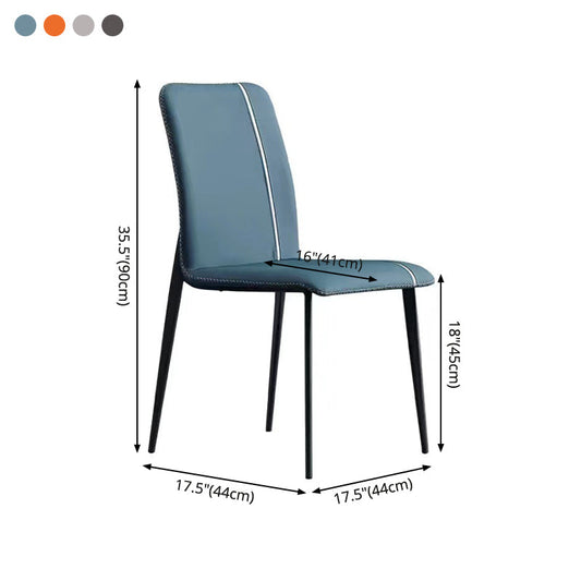 Scandinavian Metal Chairs Set Kitchen Dining Solid Back Side Chair (Set of 4) Clearhalo ' kitchen&dining_furn' 'Dining Chairs' 'Dining Tables & Seating' 'dining_chair' 'furn' 'furn_dining_chair' 'Furniture' 'furniture_dining_chair' 'Kitchen & Dining Furniture' 'kitchen' 4039454