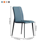 Scandinavian Metal Chairs Set Kitchen Dining Solid Back Side Chair (Set of 4) Clearhalo ' kitchen&dining_furn' 'Dining Chairs' 'Dining Tables & Seating' 'dining_chair' 'furn' 'furn_dining_chair' 'Furniture' 'furniture_dining_chair' 'Kitchen & Dining Furniture' 'kitchen' 4039454