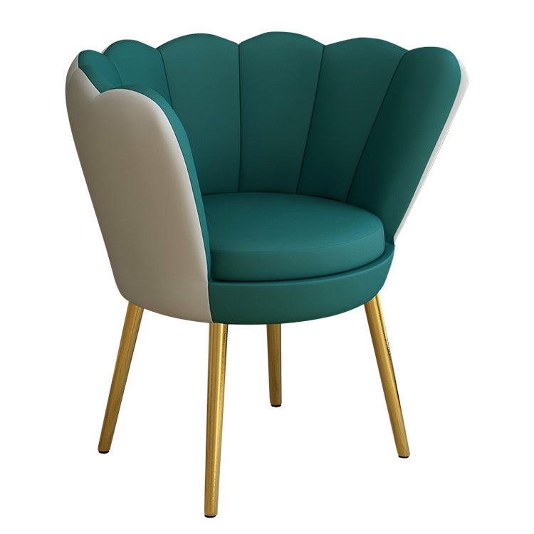 Scandinavian Style Metal Dining Chair Home Armless Cushion Crown Top Back Single Chair Clearhalo ' kitchen&dining_furn' 'Dining Chairs' 'Dining Tables & Seating' 'dining_chair' 'furn' 'furn_dining_chair' 'Furniture' 'furniture_dining_chair' 'Kitchen & Dining Furniture' 'kitchen' 4039485