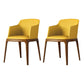 Scandinavian Leather Home Arm Chair Matte Finish Solid Back Dining Chair (Set of 2) Yellow Clearhalo ' kitchen&dining_furn' 'Dining Chairs' 'Dining Tables & Seating' 'dining_chair' 'furn' 'furn_dining_chair' 'Furniture' 'furniture_dining_chair' 'Kitchen & Dining Furniture' 'kitchen' 4039500