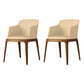 Scandinavian Leather Home Arm Chair Matte Finish Solid Back Dining Chair (Set of 2) Beige Clearhalo ' kitchen&dining_furn' 'Dining Chairs' 'Dining Tables & Seating' 'dining_chair' 'furn' 'furn_dining_chair' 'Furniture' 'furniture_dining_chair' 'Kitchen & Dining Furniture' 'kitchen' 4039502