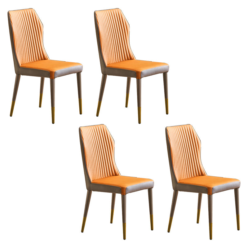 Scandinavian Style Oak Wood Chair Kitchen Dining Solid Back Side Chairs Orange 4 Piece Set Brass Gold Clearhalo ' kitchen&dining_furn' 'Dining Chairs' 'Dining Tables & Seating' 'dining_chair' 'furn' 'furn_dining_chair' 'Furniture' 'furniture_dining_chair' 'Kitchen & Dining Furniture' 'kitchen' 4039513