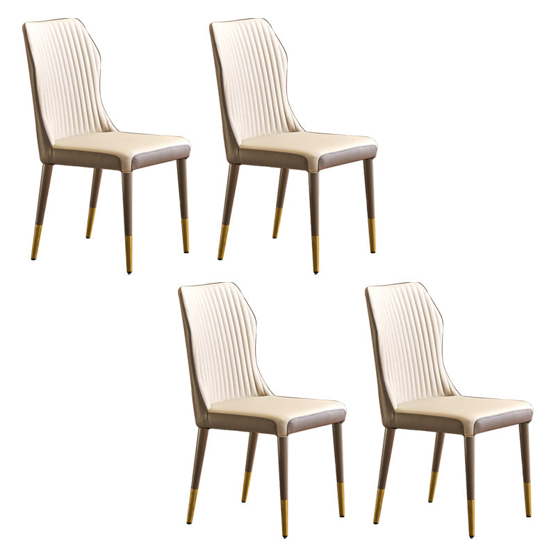 Scandinavian Style Oak Wood Chair Kitchen Dining Solid Back Side Chairs Beige 4 Piece Set Brass Gold Clearhalo ' kitchen&dining_furn' 'Dining Chairs' 'Dining Tables & Seating' 'dining_chair' 'furn' 'furn_dining_chair' 'Furniture' 'furniture_dining_chair' 'Kitchen & Dining Furniture' 'kitchen' 4039525