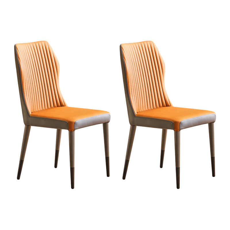 Scandinavian Style Oak Wood Chair Kitchen Dining Solid Back Side Chairs Orange 2 Piece Set Black Clearhalo ' kitchen&dining_furn' 'Dining Chairs' 'Dining Tables & Seating' 'dining_chair' 'furn' 'furn_dining_chair' 'Furniture' 'furniture_dining_chair' 'Kitchen & Dining Furniture' 'kitchen' 4039529