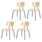 Industrial Metal Milk Tea Shop Side Chair Matte Finish Open Back Dining Chair (Set of 4) Wood Clearhalo ' kitchen&dining_furn' 'Dining Chairs' 'Dining Tables & Seating' 'dining_chair' 'furn' 'furn_dining_chair' 'Furniture' 'furniture_dining_chair' 'Kitchen & Dining Furniture' 'kitchen' 4039537