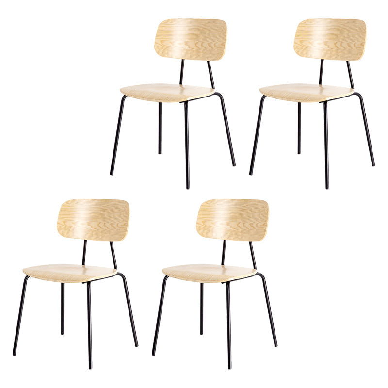 Industrial Metal Milk Tea Shop Side Chair Matte Finish Open Back Dining Chair (Set of 4) Wood Clearhalo ' kitchen&dining_furn' 'Dining Chairs' 'Dining Tables & Seating' 'dining_chair' 'furn' 'furn_dining_chair' 'Furniture' 'furniture_dining_chair' 'Kitchen & Dining Furniture' 'kitchen' 4039537