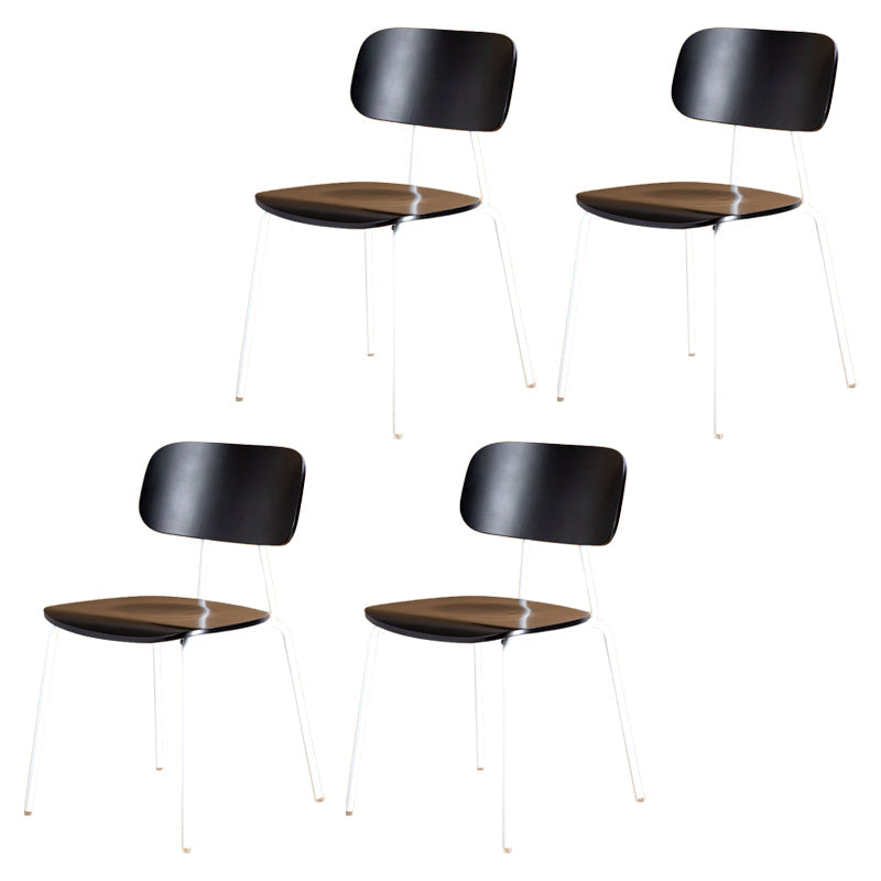 Industrial Metal Milk Tea Shop Side Chair Matte Finish Open Back Dining Chair (Set of 4) Black White Clearhalo ' kitchen&dining_furn' 'Dining Chairs' 'Dining Tables & Seating' 'dining_chair' 'furn' 'furn_dining_chair' 'Furniture' 'furniture_dining_chair' 'Kitchen & Dining Furniture' 'kitchen' 4039542
