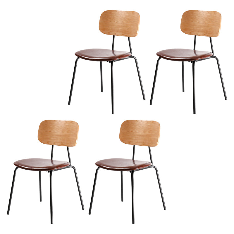Industrial Metal Milk Tea Shop Side Chair Matte Finish Open Back Dining Chair (Set of 4) Brown Clearhalo ' kitchen&dining_furn' 'Dining Chairs' 'Dining Tables & Seating' 'dining_chair' 'furn' 'furn_dining_chair' 'Furniture' 'furniture_dining_chair' 'Kitchen & Dining Furniture' 'kitchen' 4039544