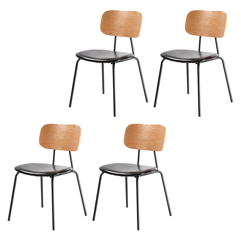 Industrial Metal Milk Tea Shop Side Chair Matte Finish Open Back Dining Chair (Set of 4) Black Clearhalo ' kitchen&dining_furn' 'Dining Chairs' 'Dining Tables & Seating' 'dining_chair' 'furn' 'furn_dining_chair' 'Furniture' 'furniture_dining_chair' 'Kitchen & Dining Furniture' 'kitchen' 4039546