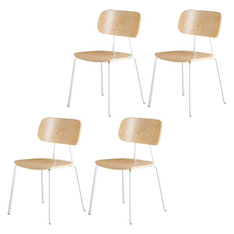 Industrial Metal Milk Tea Shop Side Chair Matte Finish Open Back Dining Chair (Set of 4) Natural Clearhalo ' kitchen&dining_furn' 'Dining Chairs' 'Dining Tables & Seating' 'dining_chair' 'furn' 'furn_dining_chair' 'Furniture' 'furniture_dining_chair' 'Kitchen & Dining Furniture' 'kitchen' 4039549