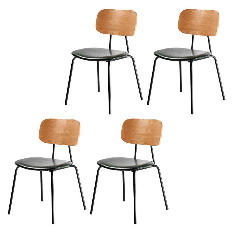 Industrial Metal Milk Tea Shop Side Chair Matte Finish Open Back Dining Chair (Set of 4) Blackish Green Clearhalo ' kitchen&dining_furn' 'Dining Chairs' 'Dining Tables & Seating' 'dining_chair' 'furn' 'furn_dining_chair' 'Furniture' 'furniture_dining_chair' 'Kitchen & Dining Furniture' 'kitchen' 4039551