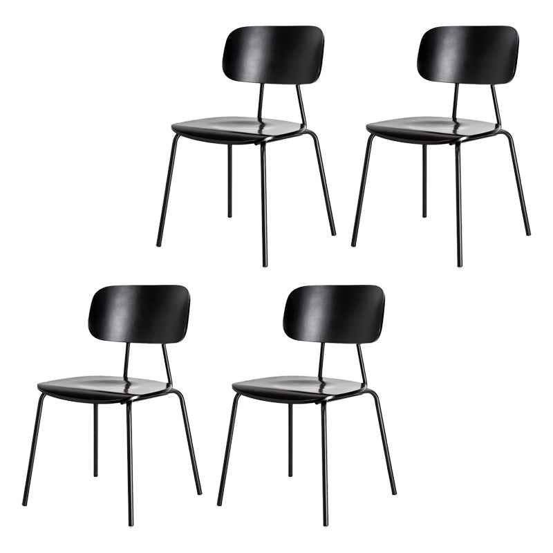 Industrial Metal Milk Tea Shop Side Chair Matte Finish Open Back Dining Chair (Set of 4) Gloss Black Clearhalo ' kitchen&dining_furn' 'Dining Chairs' 'Dining Tables & Seating' 'dining_chair' 'furn' 'furn_dining_chair' 'Furniture' 'furniture_dining_chair' 'Kitchen & Dining Furniture' 'kitchen' 4039552