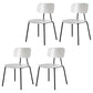Industrial Metal Milk Tea Shop Side Chair Matte Finish Open Back Dining Chair (Set of 4) White-Black Clearhalo ' kitchen&dining_furn' 'Dining Chairs' 'Dining Tables & Seating' 'dining_chair' 'furn' 'furn_dining_chair' 'Furniture' 'furniture_dining_chair' 'Kitchen & Dining Furniture' 'kitchen' 4039556