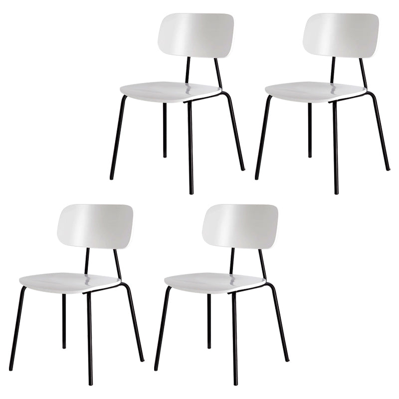 Industrial Metal Milk Tea Shop Side Chair Matte Finish Open Back Dining Chair (Set of 4) White-Black Clearhalo ' kitchen&dining_furn' 'Dining Chairs' 'Dining Tables & Seating' 'dining_chair' 'furn' 'furn_dining_chair' 'Furniture' 'furniture_dining_chair' 'Kitchen & Dining Furniture' 'kitchen' 4039556