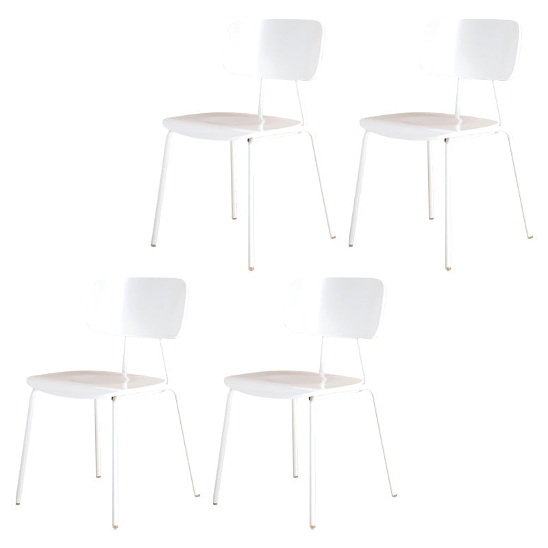 Industrial Metal Milk Tea Shop Side Chair Matte Finish Open Back Dining Chair (Set of 4) White Clearhalo ' kitchen&dining_furn' 'Dining Chairs' 'Dining Tables & Seating' 'dining_chair' 'furn' 'furn_dining_chair' 'Furniture' 'furniture_dining_chair' 'Kitchen & Dining Furniture' 'kitchen' 4039558
