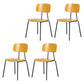 Industrial Metal Milk Tea Shop Side Chair Matte Finish Open Back Dining Chair (Set of 4) Yellow Clearhalo ' kitchen&dining_furn' 'Dining Chairs' 'Dining Tables & Seating' 'dining_chair' 'furn' 'furn_dining_chair' 'Furniture' 'furniture_dining_chair' 'Kitchen & Dining Furniture' 'kitchen' 4039559