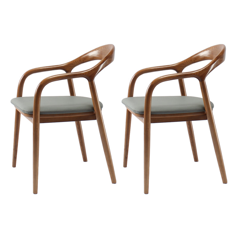 Traditional Style Ash Wood Chair Set Kitchen Dining Room Open Back Arm Chairs Grey 2 Piece Set Clearhalo ' kitchen&dining_furn' 'Dining Chairs' 'Dining Tables & Seating' 'dining_chair' 'furn' 'furn_dining_chair' 'Furniture' 'furniture_dining_chair' 'Kitchen & Dining Furniture' 'kitchen' 4039563