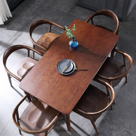 Traditional Style Ash Wood Chair Set Kitchen Dining Room Open Back Arm Chairs Clearhalo ' kitchen&dining_furn' 'Dining Chairs' 'Dining Tables & Seating' 'dining_chair' 'furn' 'furn_dining_chair' 'Furniture' 'furniture_dining_chair' 'Kitchen & Dining Furniture' 'kitchen' 4039573