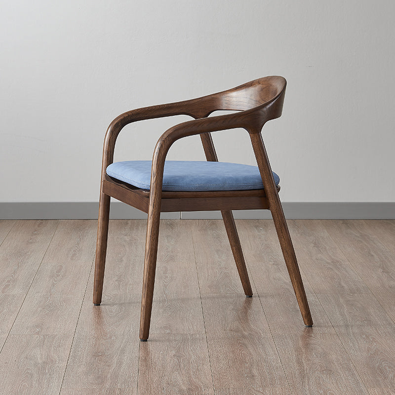 Traditional Style Ash Wood Chair Set Kitchen Dining Room Open Back Arm Chairs Blue 1 Piece Clearhalo ' kitchen&dining_furn' 'Dining Chairs' 'Dining Tables & Seating' 'dining_chair' 'furn' 'furn_dining_chair' 'Furniture' 'furniture_dining_chair' 'Kitchen & Dining Furniture' 'kitchen' 4039584