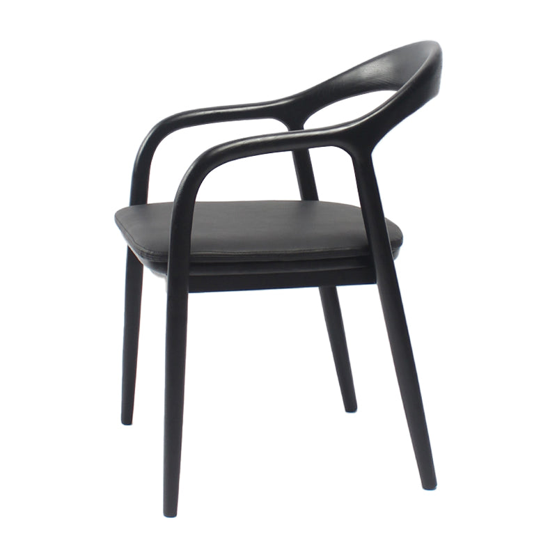 Traditional Style Ash Wood Chair Set Kitchen Dining Room Open Back Arm Chairs Gloss Black 1 Piece Clearhalo ' kitchen&dining_furn' 'Dining Chairs' 'Dining Tables & Seating' 'dining_chair' 'furn' 'furn_dining_chair' 'Furniture' 'furniture_dining_chair' 'Kitchen & Dining Furniture' 'kitchen' 4039587